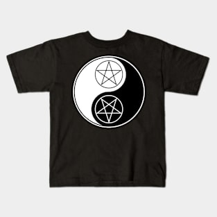 Yin Yang Pentacles Kids T-Shirt